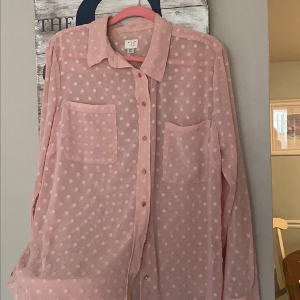 Pink button-down dress shirt